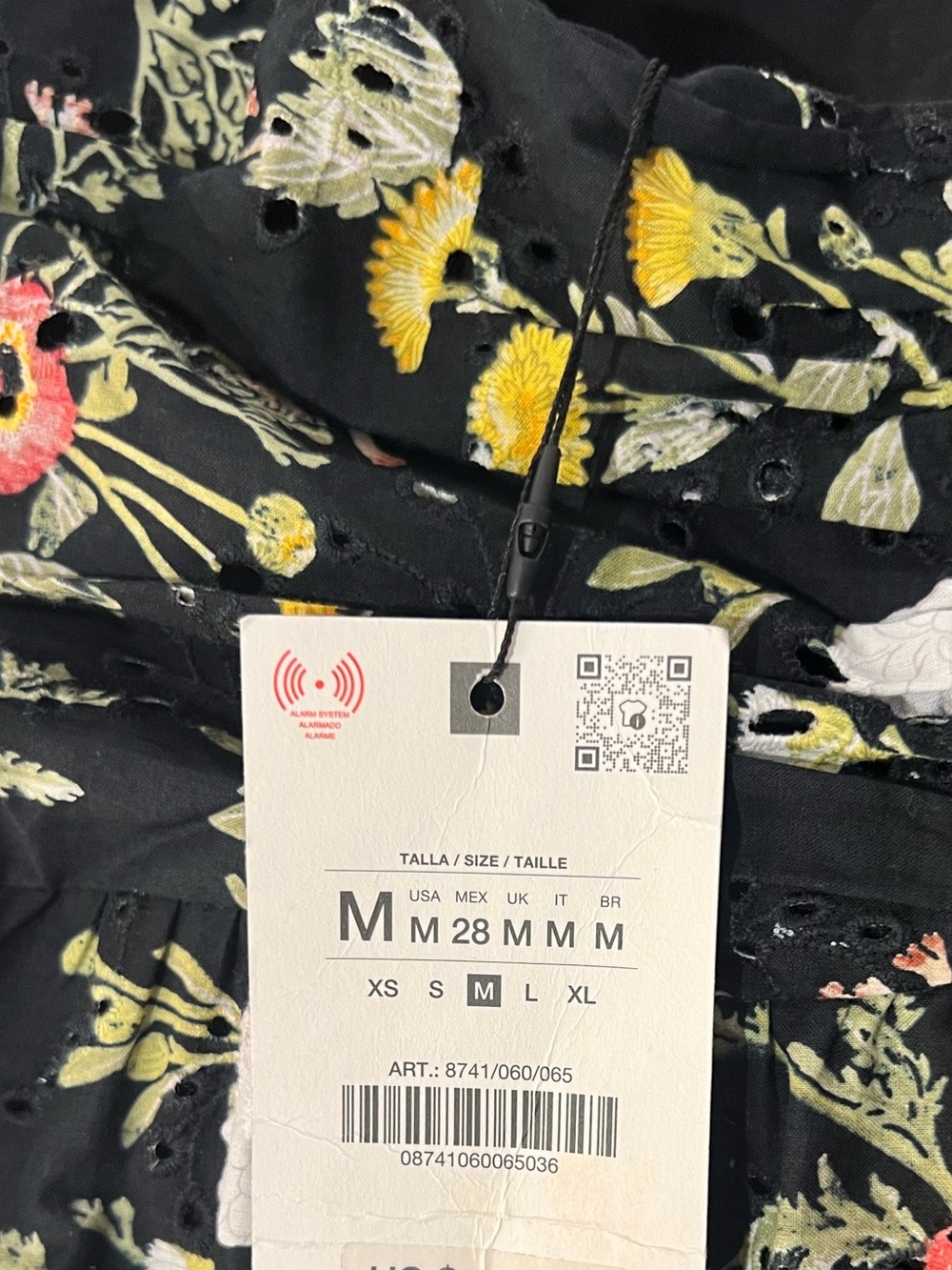 ZARA FLORAL PRINTED COTTON MIDI DRESS WITH CUTWORK EMBROIDERY M NWT. - Picture 12 of 12